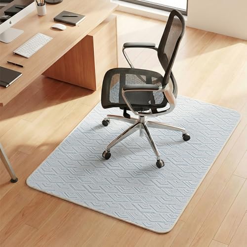 Aothia Textilene Chair Mat for Hardwood Floors - Heavy Duty Non-Slip Desk Floor Protector, Durable PVC & Polyester Blend, Easy to Clean, Ideal for Home Office (36"x47", Sky Blue) - color: Sky Blue