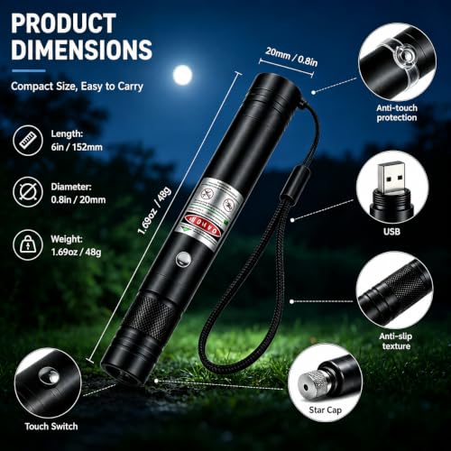 Purple USB Laser Pointer for TV LED LCD Screen Demo Outdoor Construction Exploration - color: Purple