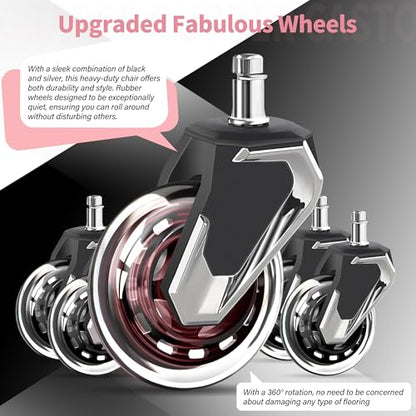Big and Tall Office Chair 700lbs, Ergonomic High Back Computer Desk Chair | Adjustable Headrest&Lumbar Support, 3D Flip Arms, Large Wheels, Heavy Duty Metal Base, Thick Padded Wide Seat Executive Chair - color: Pink
