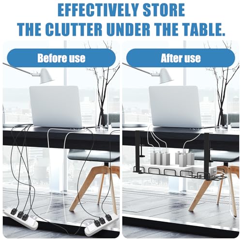 Under Desk Cable Management Tray with 52Pcs Different Essential Accessories