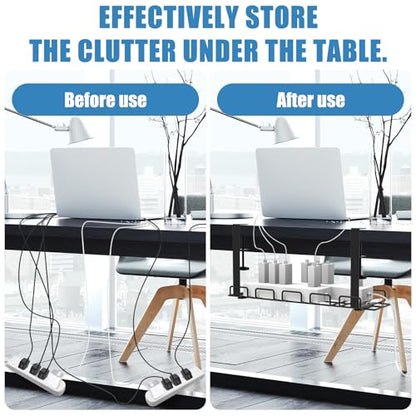Under Desk Cable Management Tray with 52Pcs Different Essential Accessories