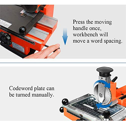 Manual Nameplate Metal Label Stamping Printer Machine Marking Machine for Metal (No.4 Codeword Plate) - size: No.4 Codeword Plate