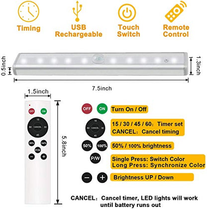 Diomart Under Cabinet Lighting with Remote, 3 Color Temps,4 Pcs - size: 4 Pack