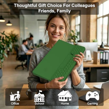 Ergonomic Keyboard Stand with Soft Memory Foam Wrist Rest for Office - color: Green