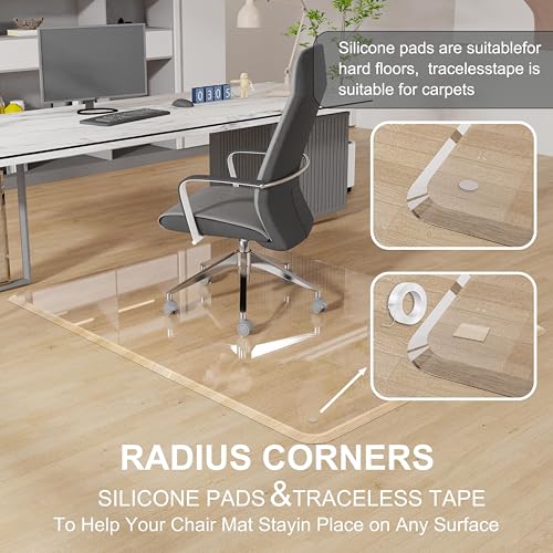 MESAILUP Beveled Edge Office Chair Mat for Carpet or Hardwood Floor-32”x46” - size: Beveled Edge-32"x46"