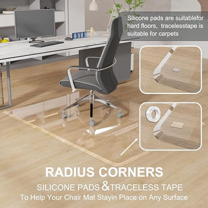 MESAILUP Beveled Edge Office Chair Mat for Carpet or Hardwood Floor-32”x46” - size: Beveled Edge-32"x46"