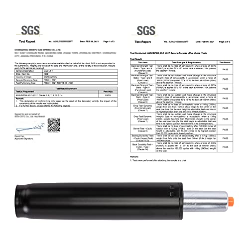 DUHOME Gas Lift Cylinder, Office Chair Cylinder Replacement Heavy Duty Gas Lift Hydraulic Pneumatic Piston Universal Size Fits Most Office Chairs, Black, 11-15.75"