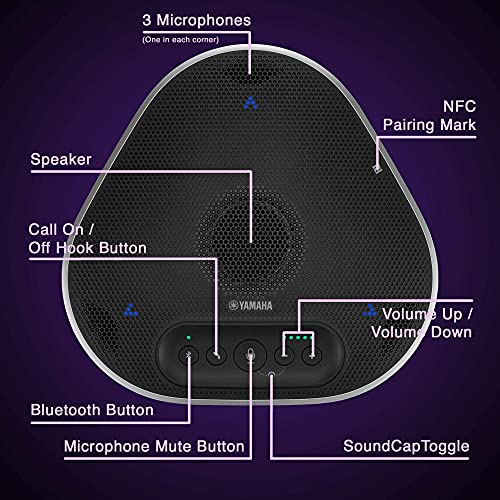 YAMAHA YVC-330 Portable USB & Bluetooth Conference Phone Featuring. SoundCap Technology (Renewed)