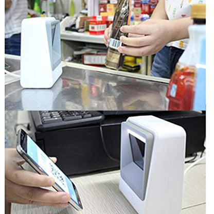 TEEMI TMSL-60 1D/2D Barcode Scanner, USB Hands-Free Desktop, Black - color: Black