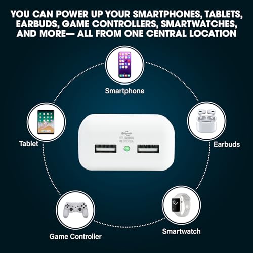 Clamp N Charge USB Charging Station for Lamp Cords, No Outlet, No Rewiring | DIY install in under a minute with a Phillips screwdriver; fits flat lamp cords, charges 2 devices, USB-C adapter included