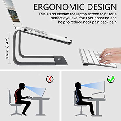 Urmust Laptop Stand for Desk, Silver, Up to 15.6" Laptop - color: D-Silver