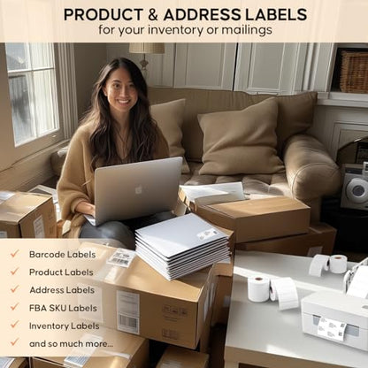 Arkscan 3x1 Thermal Labels - 2 Rolls, 1,400 Labels per Roll (2,800 Labels) - Barcode & Address Labels for Zebra, Rollo & Arkscan Printers - size: 3 x 1", 2 Rolls