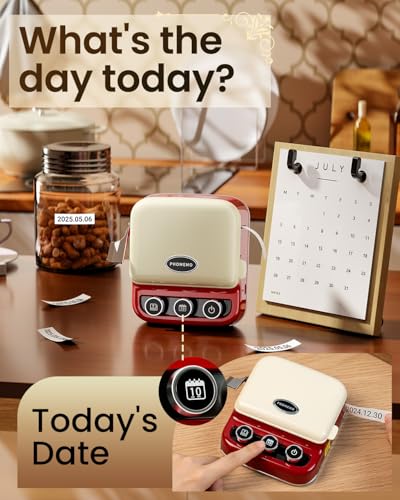 Phomemo P15 Ribbon Printer, Bluetooth Label Maker for Gift Wrap & Business - color: Retro Red