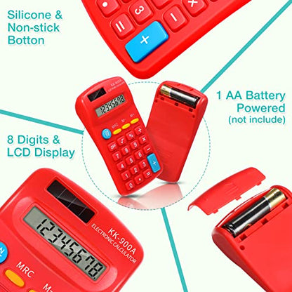 Flutesan 30 Pack Pocket Calculator,Green, White, Red, Yellow, Blue, Black - color: Green, White, Red, Yellow, Blue, Black