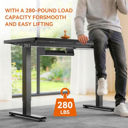 Standing Desk, 63 x 24 Inches Electric Height Adjustable Desk, Sit Stand up Desks, Memory Computer Home Office Gaming Desk with 3 Preset Heights, Table Cable Management Box,Black - color: Black, size: 63 x 24 inch