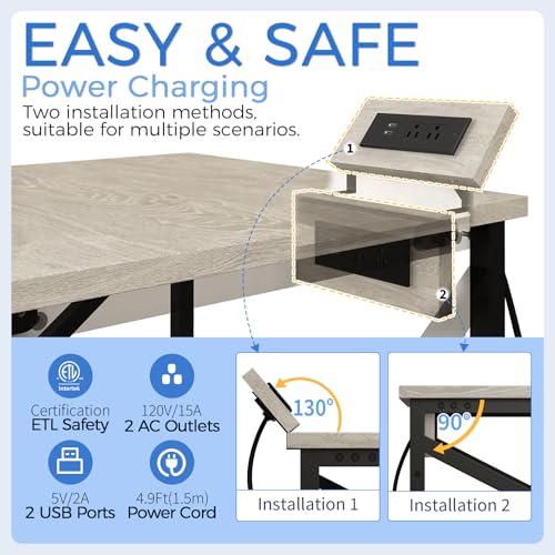 METYERRY 23.6"x23.6" Large Printer Stand with Power Outlet | 2 Tier Storage Shelf, 200 lbs Heavy Duty, Industrial Wheels, Fits 3D Printers, Laser Printers and Heat Press, Home Office - color: Greige