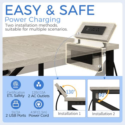 METYERRY 23.6"x23.6" Large Printer Stand with Power Outlet | 2 Tier Storage Shelf, 200 lbs Heavy Duty, Industrial Wheels, Fits 3D Printers, Laser Printers and Heat Press, Home Office - color: Greige