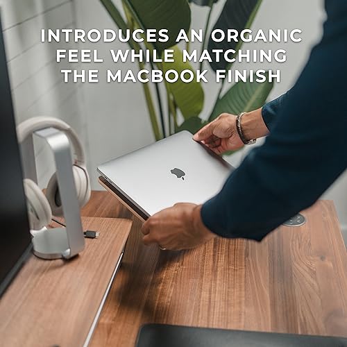 HumanCentric Laptop Riser for Desk, Black Walnut Wood Top & Space Gray Base - color: Black Walnut