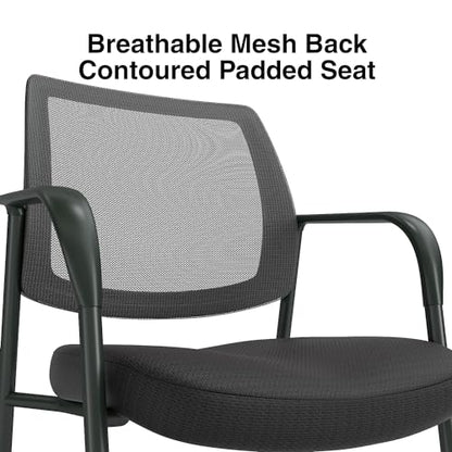 Staples Guest & Reception Chair, Mesh, Black, Lightweight