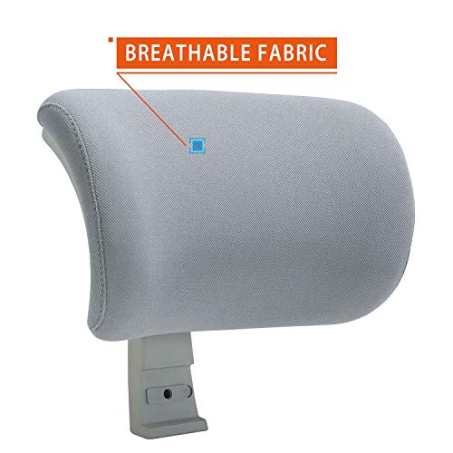 CLATINA Adjustable Height Upholstered Headrest for 247 Series Ergonomic High Swivel Executive Chair (Grey) - color: Grey
