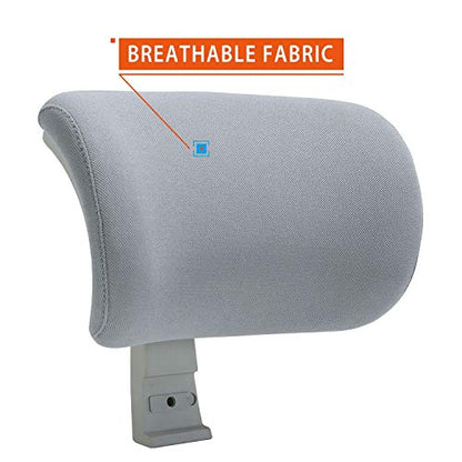 CLATINA Adjustable Height Upholstered Headrest for 247 Series Ergonomic High Swivel Executive Chair (Grey) - color: Grey