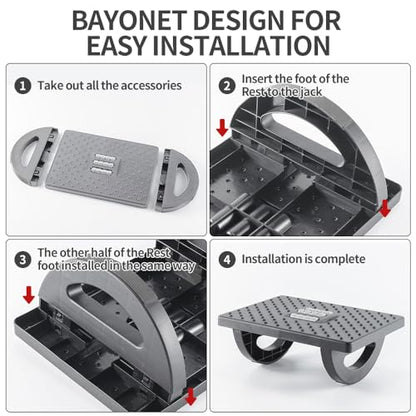 CasaZenith Foot Rest Under Desk at Work, Foot Stools for Under Office Desk - color: Gray
