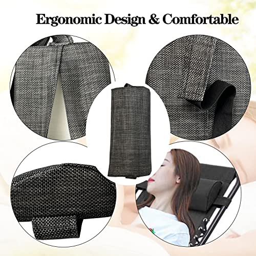 Ostlttyn Zero Gravity Chair Replacement Pillow Headrest with Elastic Band, Universal Soft Removable Padded Cushion Head Pillows for Zero Gravity Lounge Folding Patio Lawn Recliner Chairs, Grey - color: Grey, size: 1 Pack