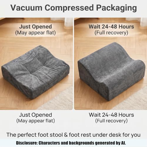 Large Foot Rest for Under Desk at Work, Footrest with Washable Cover for Office,Multifunctional Home Footrest,Dark Gray+AA - color: Dark Gray+aa
