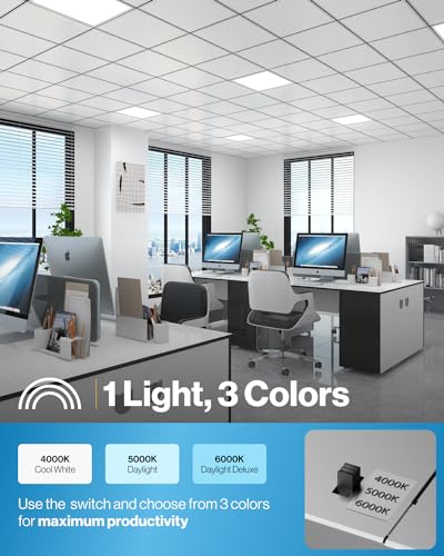 Sunco 12 Pack 2x2 LED Flat Panel Light, 40W, 3CCT, 4400LM, Dimmable - size: 2x2
