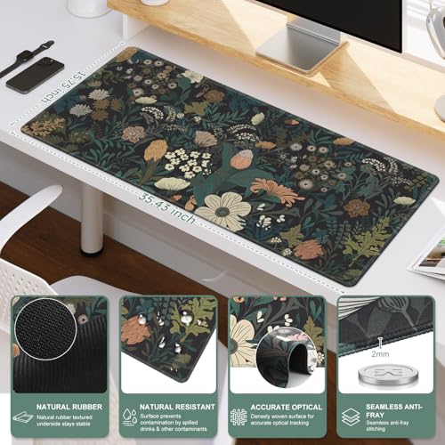 iCasso Desk Mat, Desk Matt for Desktop, Cute Desk Pad Mat, Weeds - color: Weeds