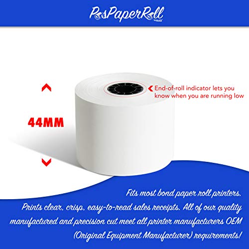 44mm (1-3/4") x 150' BOND Cash Register/Calculator Receipt Paper - 40 Rolls