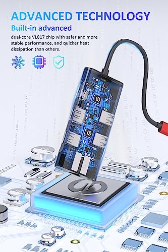 UtechSmart USB C Hub for MacBook Pro/Air, Chromebook, Dell XPS & HP - color: Red