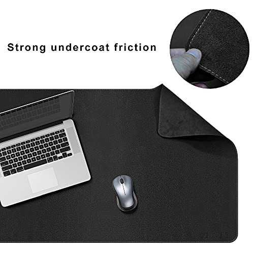 CENNBIE Leather Desk Mat, 66.9" x 23.6" Desk Mat on top of desks (Black) - color: Black, size: 23.6" x 66.9"