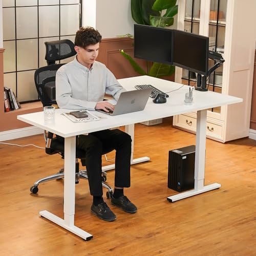 SANODESK 71x63 Reversible L-Shaped Electric Standing Corner Computer Desk