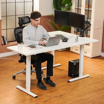 SANODESK 71x63 Reversible L-Shaped Electric Standing Corner Computer Desk