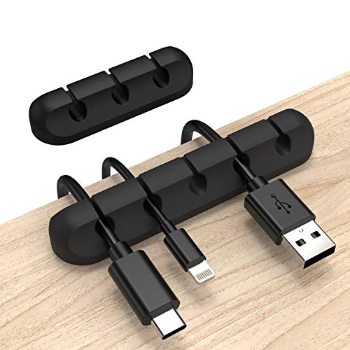 INCHOR Cord Organizer for Desk, Cable Organizer Cable Clips Holder Black - color: Black