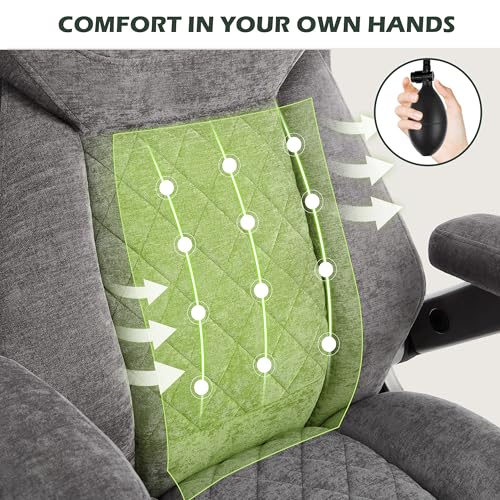 650lbs Big and Tall Office Chair with Thick Spring Cushion,5D Flip Arm Ergonomic Executive Office Chair Adjustable Lumbar Airbag&Extra Wide,Comfy Large Padded Heavy Duty Game Chair,Greycloth - color: Greycloth