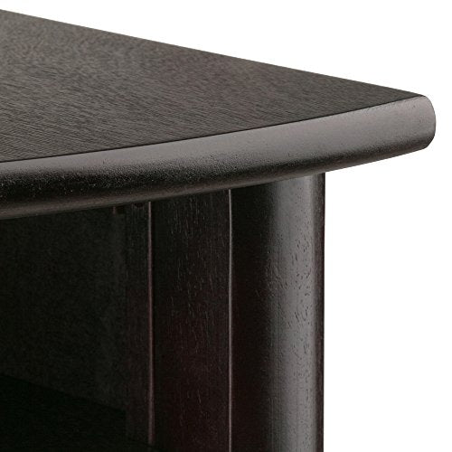 Winsome LISO 31.1-inch x 20 1/2-inch x 20 1/2-inch Composite Wood Corner Table with Cube Storage, Dark Brown