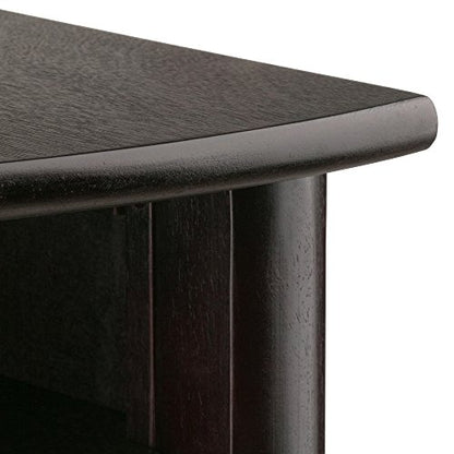 Winsome LISO 31.1-inch x 20 1/2-inch x 20 1/2-inch Composite Wood Corner Table with Cube Storage, Dark Brown