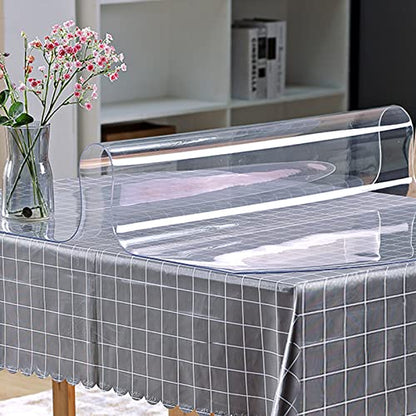 VEVOR Clear Desk Cover Protector, 36 X 60 inch, 2 mm Rectangle Waterproof Thick Plastic Clear Pad Mat, Scratch Proof and Easy Cleaning for Office, Dresser, Night Stand - size: 36" x 60" (Rectangular)