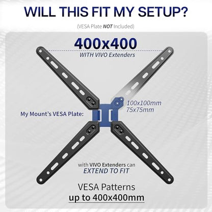 VIVO Black VESA TV Mount Adapter Plate for 32-55 in Screens, MOUNT-AD600B - size: 300mm extension