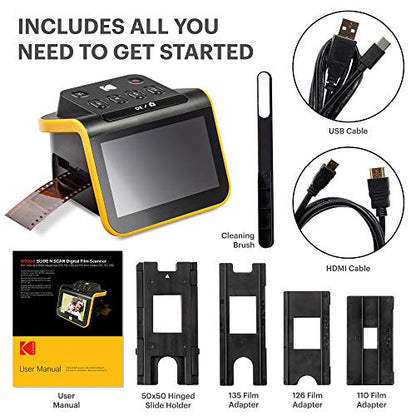 KODAK Slide N Scan Film & Slide Scanner, 22MP, 5" LCD Screen, 135/110/126mm | Converts color and B&W negatives to JPEG digital photos; saves to SD or SDHC card (not included); connects to PC, Mac, or TV