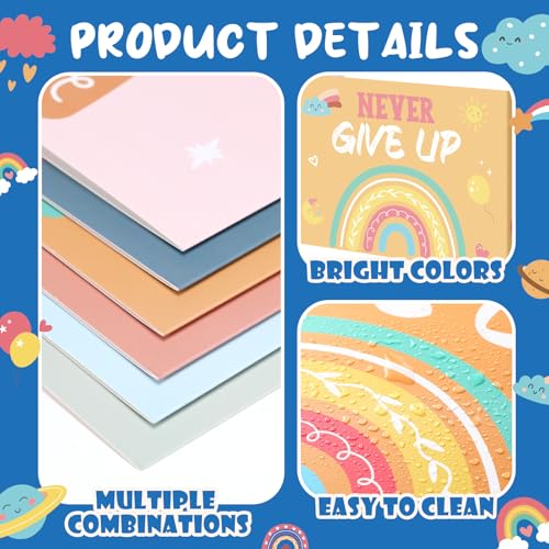 Honoson 24 Pcs Inspirational Privacy Folders for Students | Cardboard Desk Shields with Motivational Words, 6 Designs for Classroom Study, Tri-fold Exam Dividers, Bulk Test Boards - style: Bohemian