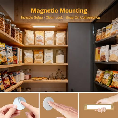 V4light Motion Sensor Cabinet Light, Rechargeable, Dimmable, 2Pcs, 9in | Silver aluminum, magnetic wireless, 1800mAh, 3 color temps & dimmable, ideal for kitchen, pantry & closets - color: Silver