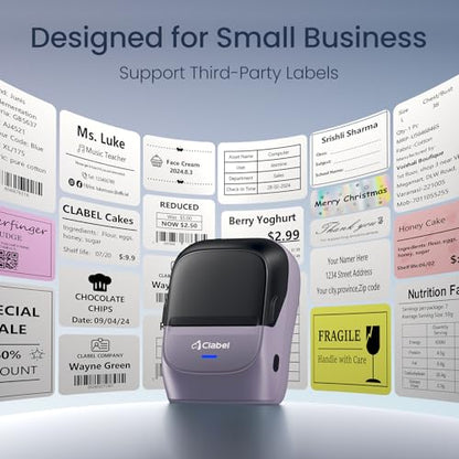 CLABEL Label Maker Machine with Tape: 221B Inkless Label Printer Handheld Barcode Printer Compatible with Phone & PC for Retail School Office Clothing