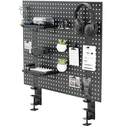 VIVO Black Clamp-on 30 x 24 inch Desk Pegboard, PP-DK30B-1 - color: Black, size: 30"