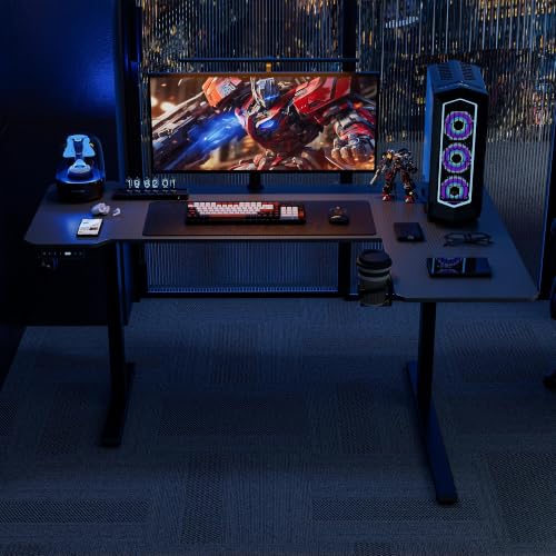 Acrolix L Shaped Electric Standing Desk, 43x31.5 Inch Reversible, Black Carbon - color: Black Carbon, size: 43