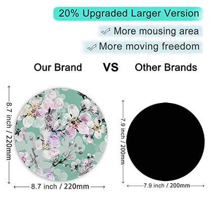 ITNRSIIET Round Mouse Pad with Stitched Edge Premium-Textured Waterproof Non-Slip Rubber Base Desktop Protection Mat Diameter 8.7 inches, Beautiful Flower Art - color: Beautiful Flower Art