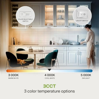 ASD LED Under Cabinet Lighting, 40 inch 20W 1574 LM Dimmable Hardwired Under Cabinet Lights for Kitchen, 3000K Soft/4000K Cool/5000K Daylight, Under Counter Light Fixtures, ETL, White, Bullnose Design - color: 40 Inch White, size: 1 Pack