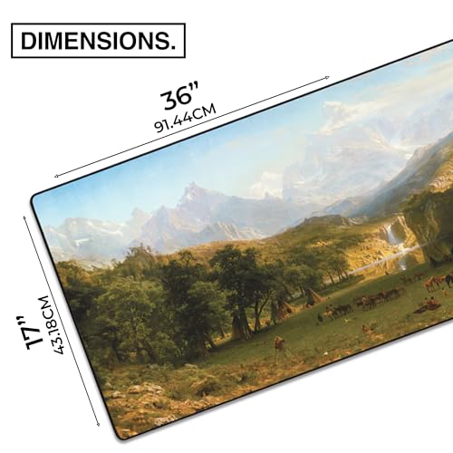 Landers-Peak Gaming Desk Pad, 36" x 17" Aeroglyde Fabric Desk Mat | Western, Durable Surface, Non-Slip Base, Washable Fabric, Smooth Glide, Stable Grip, Keyboard and Mouse Pad for Everyday Use - color: Aeroglyde - Landers-peak